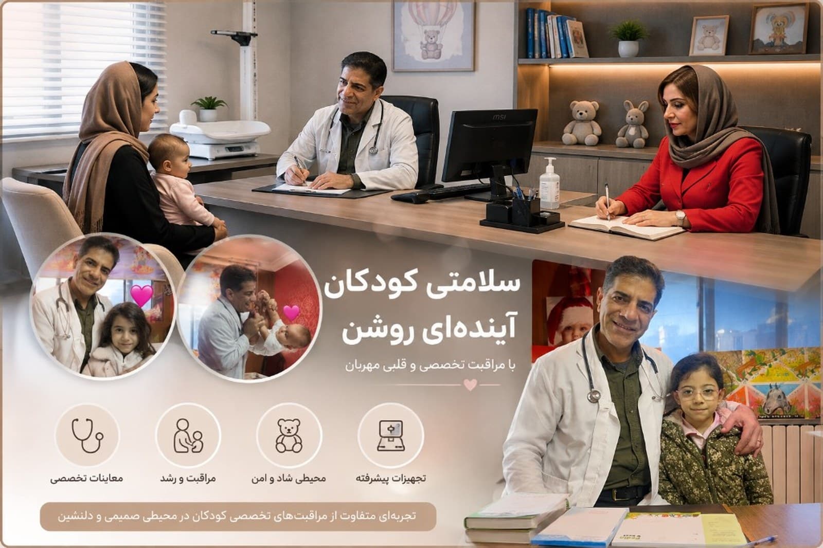 مطب دکتر محمد معتمدی — سلامتی کودکان، آینده‌ای روشن؛ با مراقبت تخصصی و قلبی مهربان